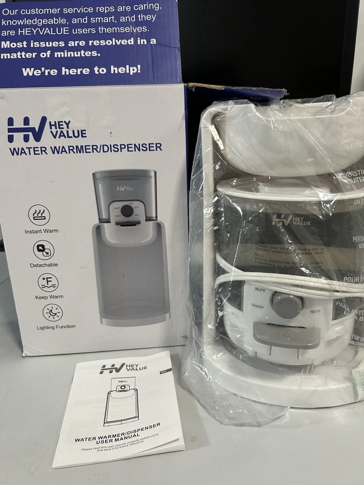 Water Warmer, HEYVALUE Baby Bottle Warmer, Formula Maker w/ Night Light, 4 Temp