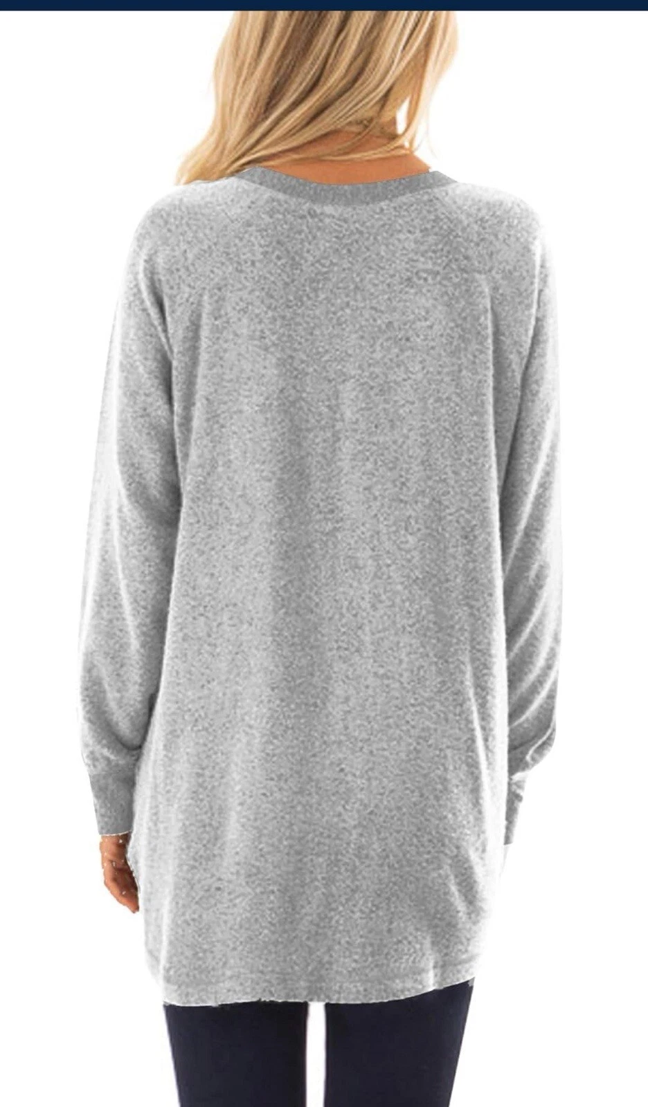 Womens Casual Color Block Long Sleeve Round Neck Size M - Image 4