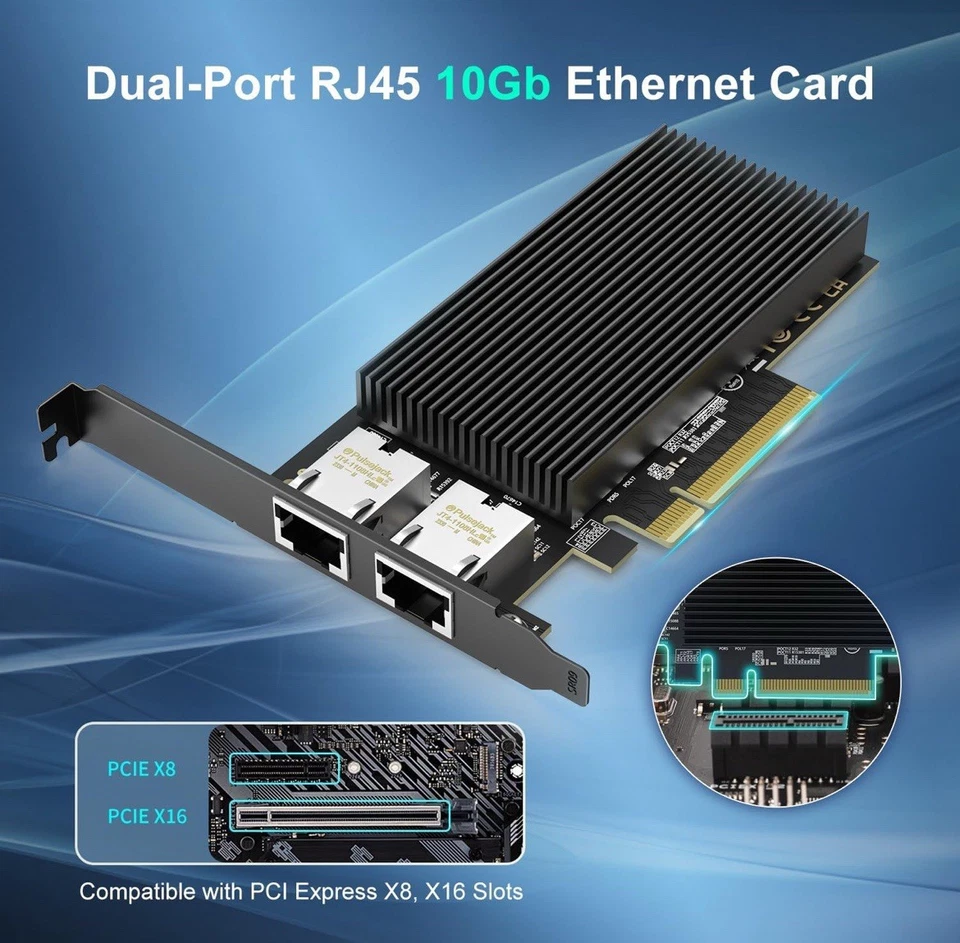 10G Dual RJ45 Port PCI-E Network Card, with X540 Controller - Image 4