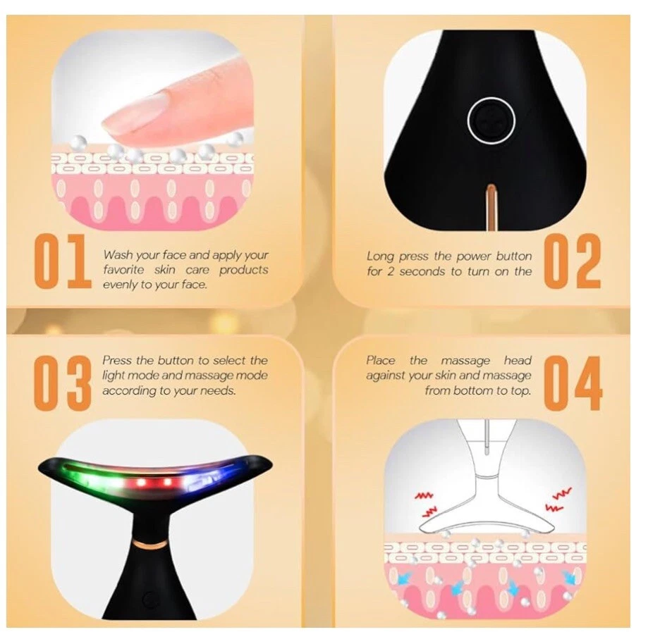 GLO24K Red Light Beauty Device for Face and Neck. Based on Triple Action L E D - Image 3