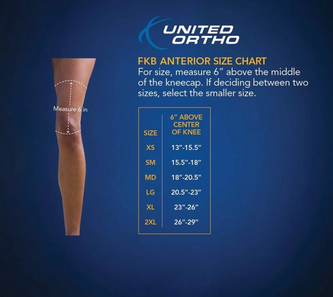 United Ortho 300542-05 Functional ACL Knee Support Brace, Left Leg, Medium - Image 2