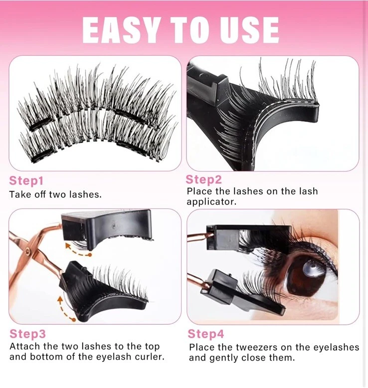 Magnetic Eyelashes, Magnetic False Eyelashes without Eyeliner, - Image 3