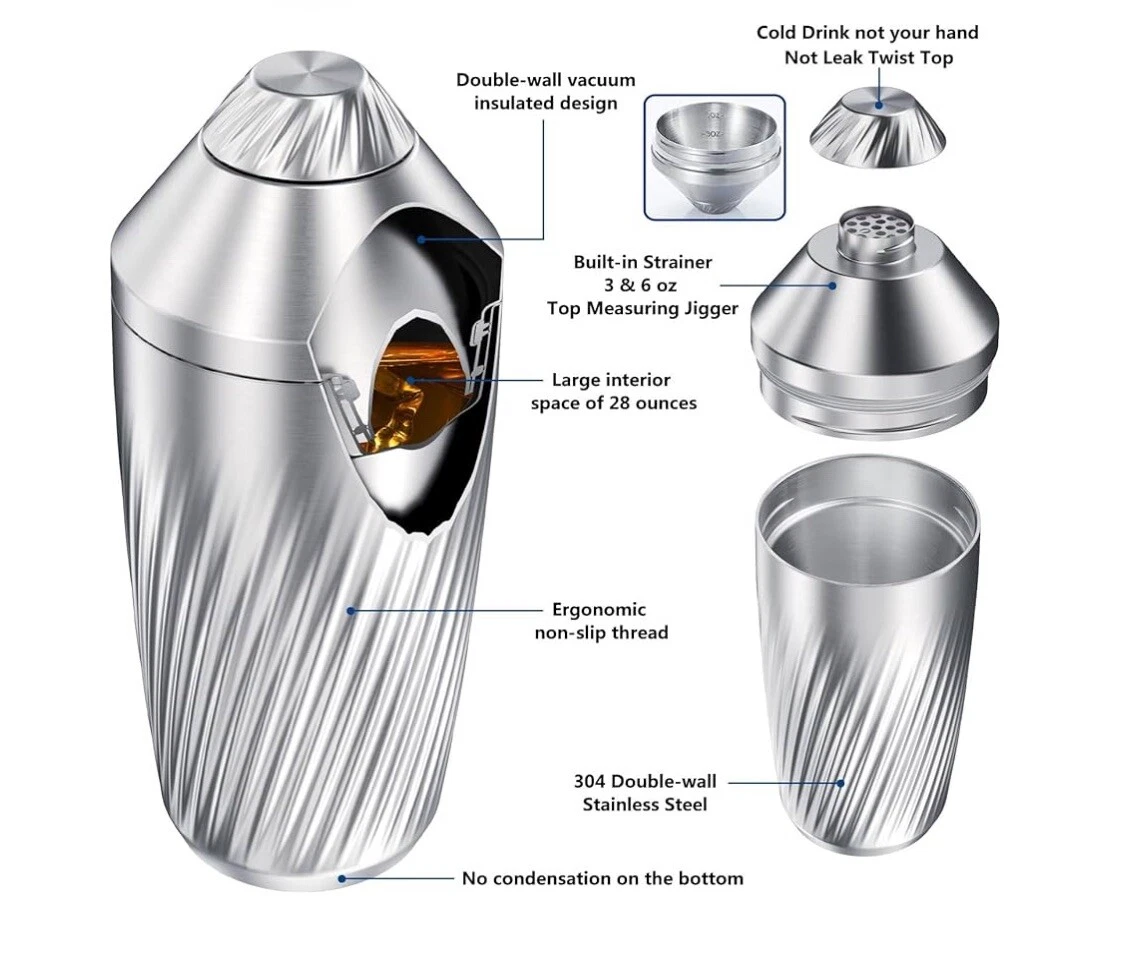 Cockshier Cocktail Shaker Bar Set - Image 2