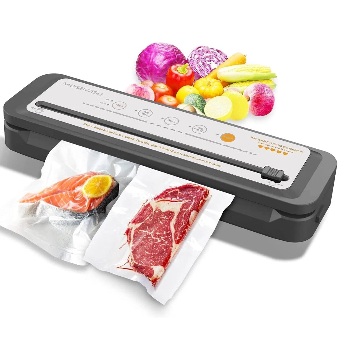 MegaWise Vacuum Sealer Machine | 80kPa Suction Power| Bags and Cutter Included - Image 9