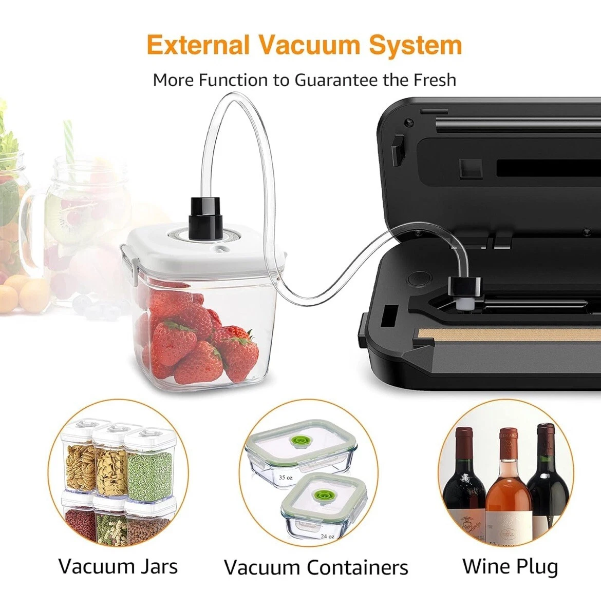 MegaWise Vacuum Sealer Machine | 80kPa Suction Power| Bags and Cutter Included - Image 5