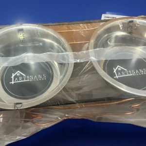 Elevated Raised Pet Dog Feeder Bowl Stainless Steel Food Water Stand w/ 2x Bowl