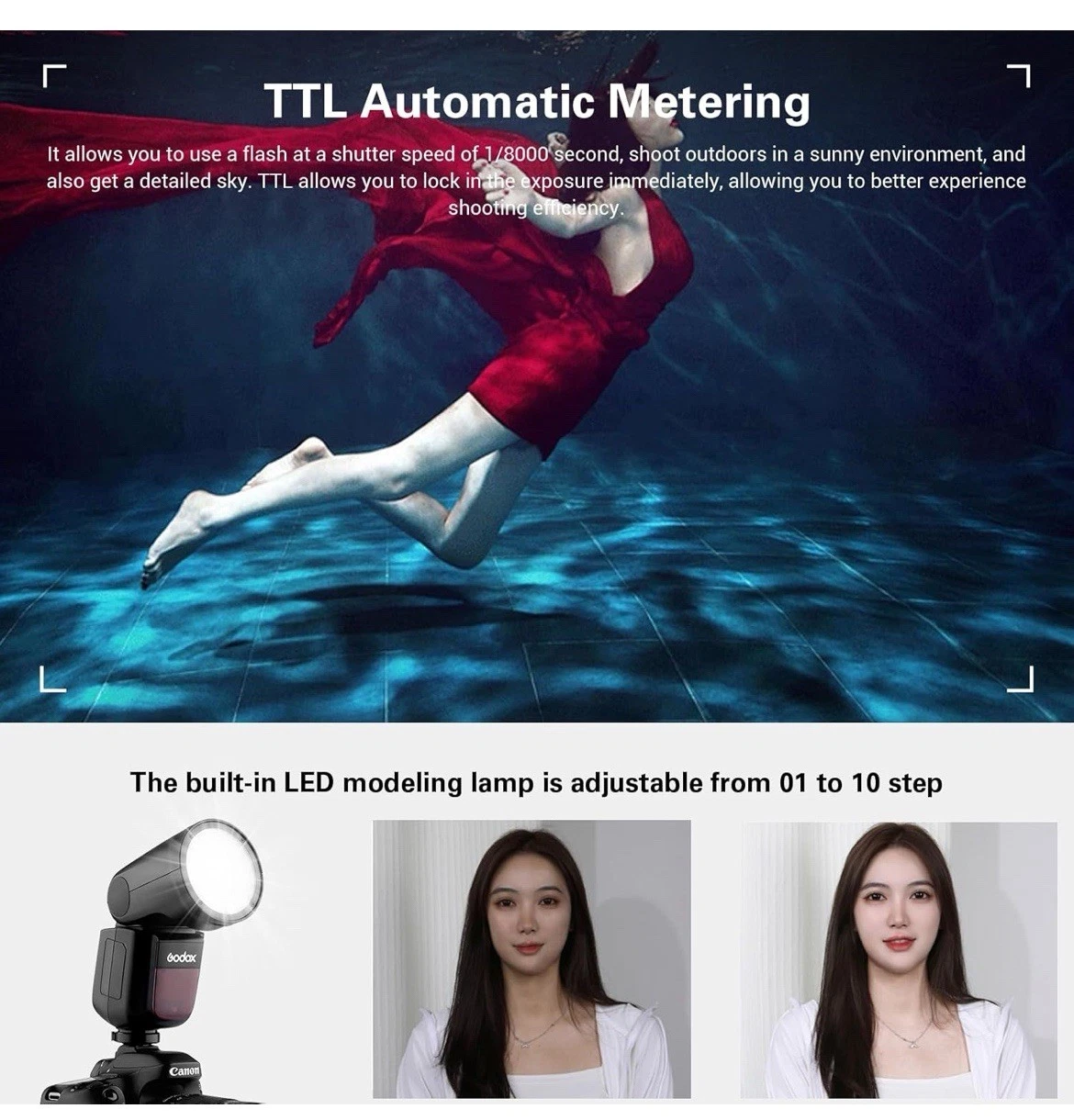 US Godox V1S V1-S 2.4G TTL HSS Round Head Camera Speedlite Flash Light For Sony - Image 6