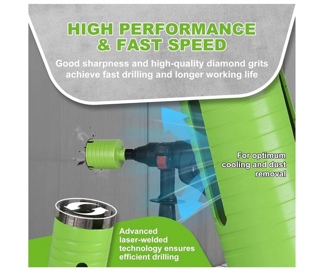 3-1/2" Concrete Core Drill Bit, 5/8"-11 Threaded Dry Core Drill Bit, 10" Dril... - Image 3